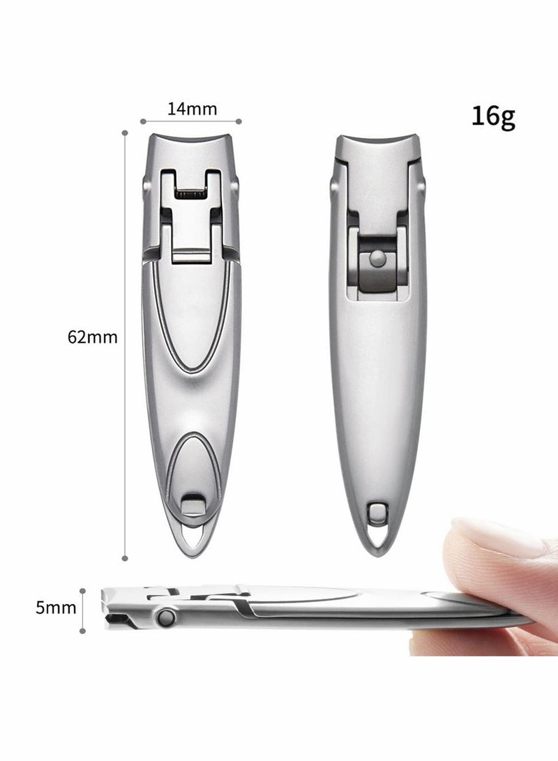 Ultra-Thin Portable Nail Clippers, Stainless Steel Nail Clippers for Thick Nails for Men and Women, Nail Tools, Silver/0.2 Inches