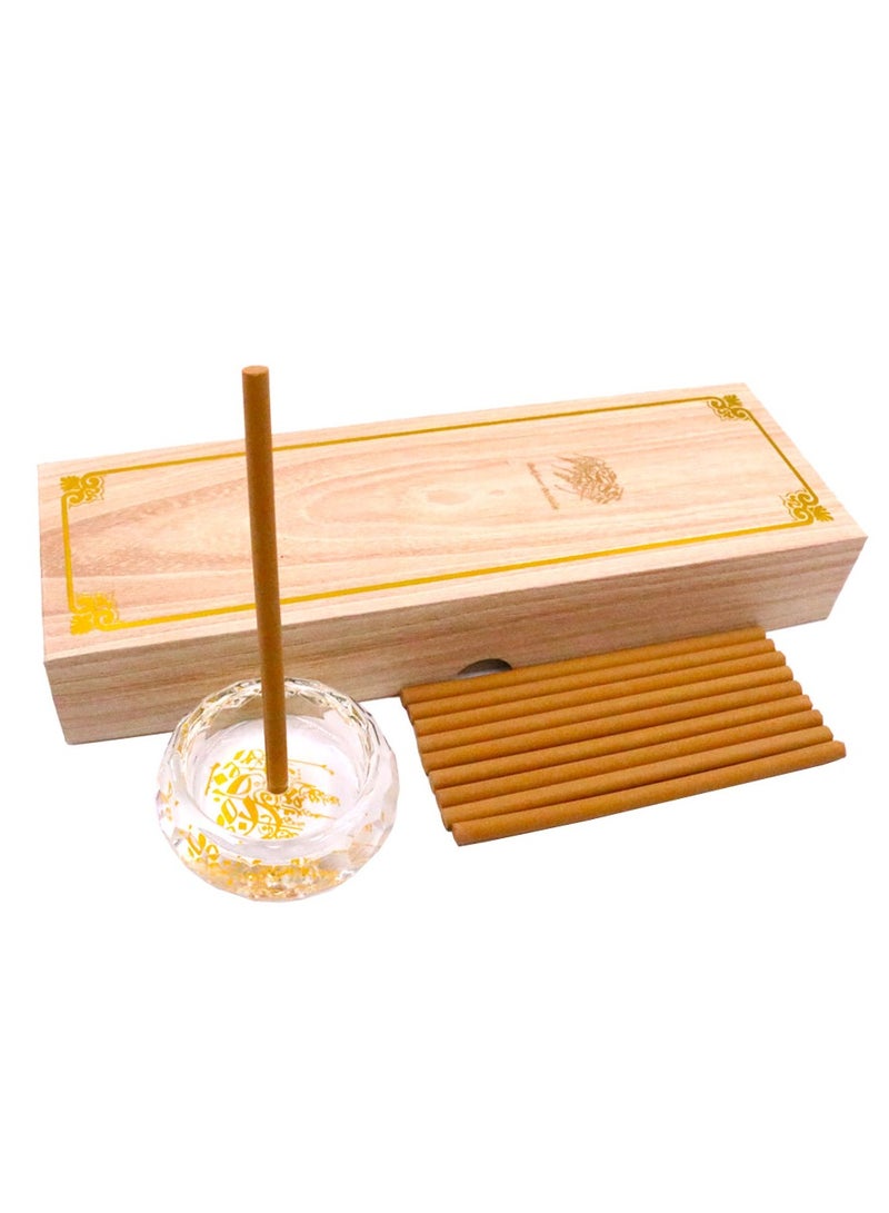 Bakhoor Oud Incense Sticks 10pcs 5mm Gift Box with Crystal Incense Burner