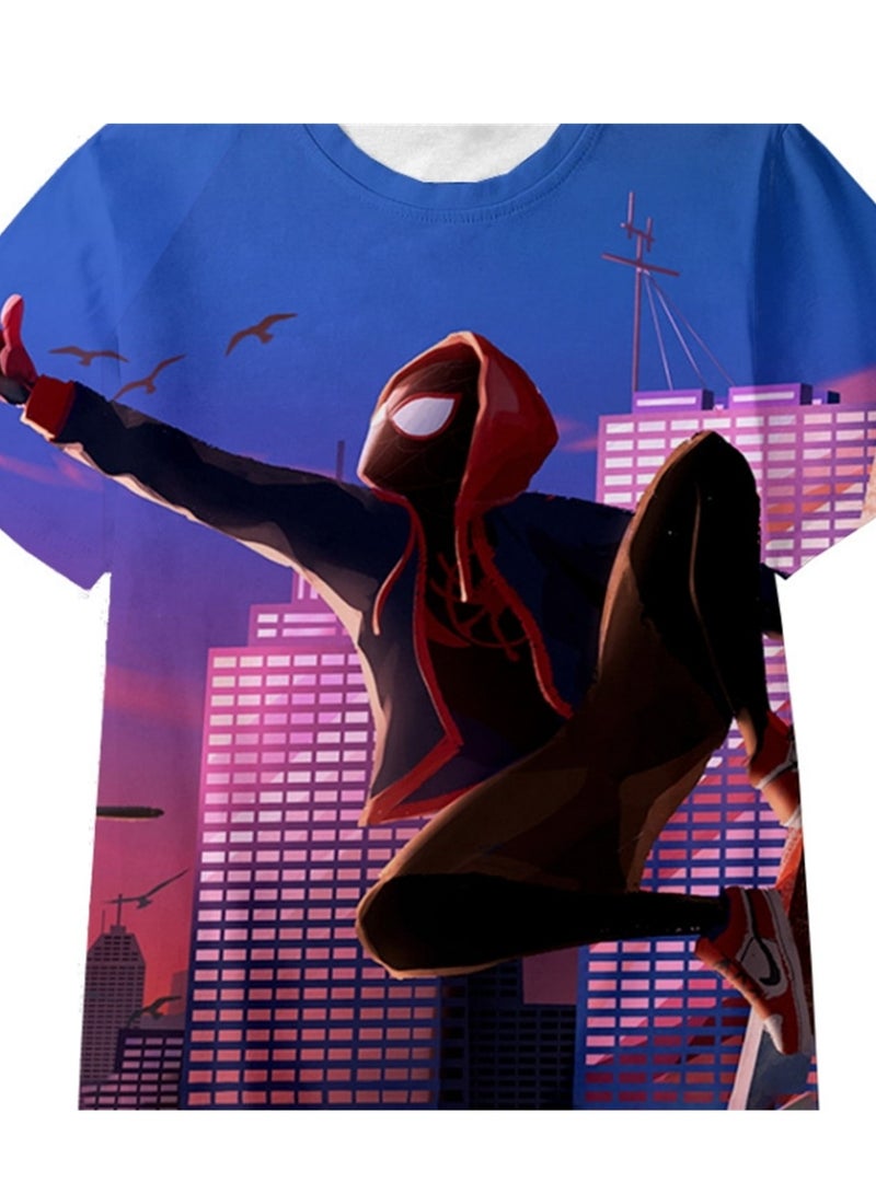 Spider-Man Across the Universe Handsome Loose Pullover T-shirt 3D digital printing personalized breathable T-shirt