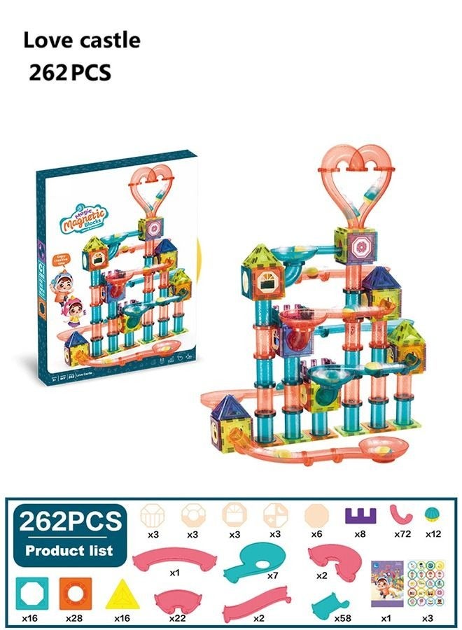262pcs Magnetic Tiles Pipe Magnetic Blocks Toys, Magnet Educational Toys Magnetic Building Set with for Kids 3D Magnet Building Puzzle Toys Gift for Girl Boy
