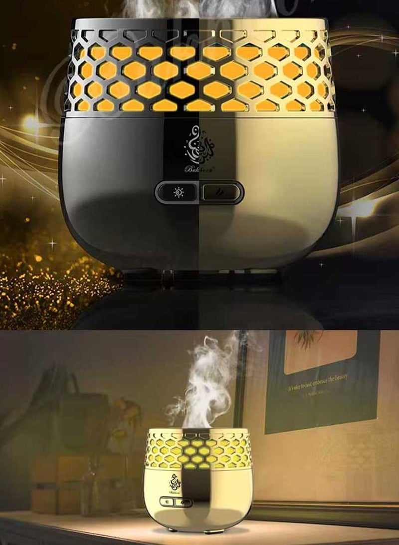 Modern Design Gold USB Rechargeable Incense Incense Burner Electronic Bakhoor Arabic Portable Censer