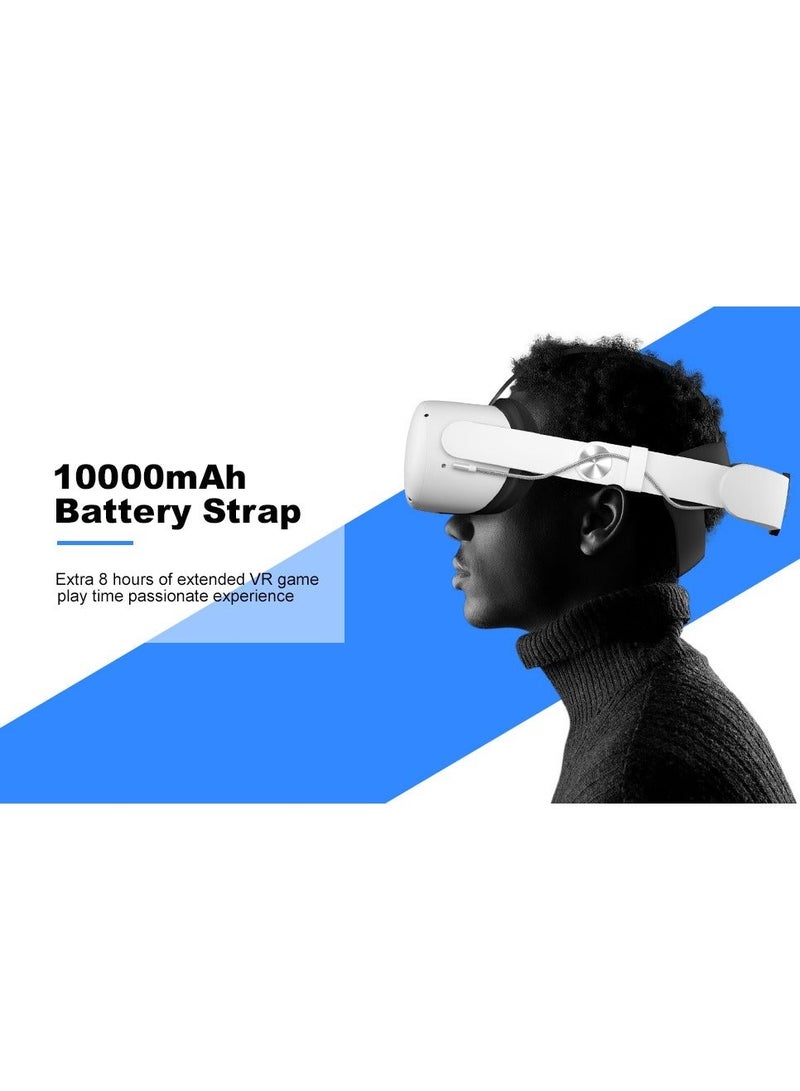 Adjustable Battery Head Strap for Oculus Quest 2 VR Headset Elite Strap 10000mAh Power Bank for Oculus Quest 2 Accessories
