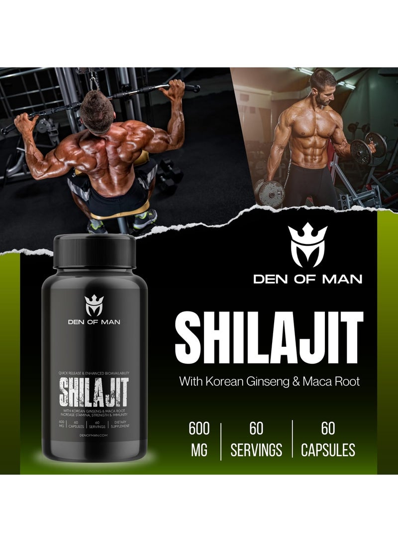 Himalayan Shilajit Capsules With Fulvic Acid 600mg Each 60 Count