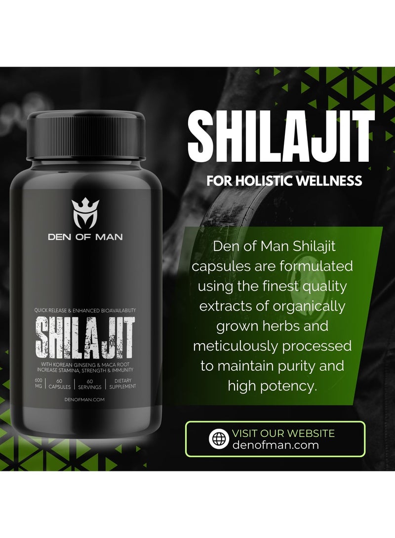 Himalayan Shilajit Capsules With Fulvic Acid 600mg Each 60 Count