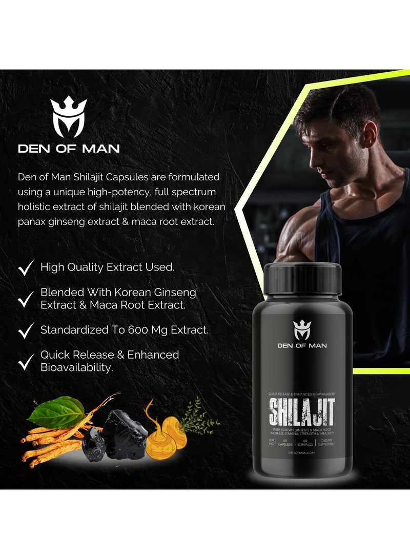 Himalayan Shilajit Capsules With Fulvic Acid 600mg Each 60 Count