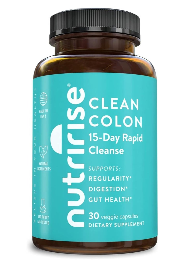 NUTRIRISE Colon Cleanse, Advanced Detoxification Support 30 CAPS