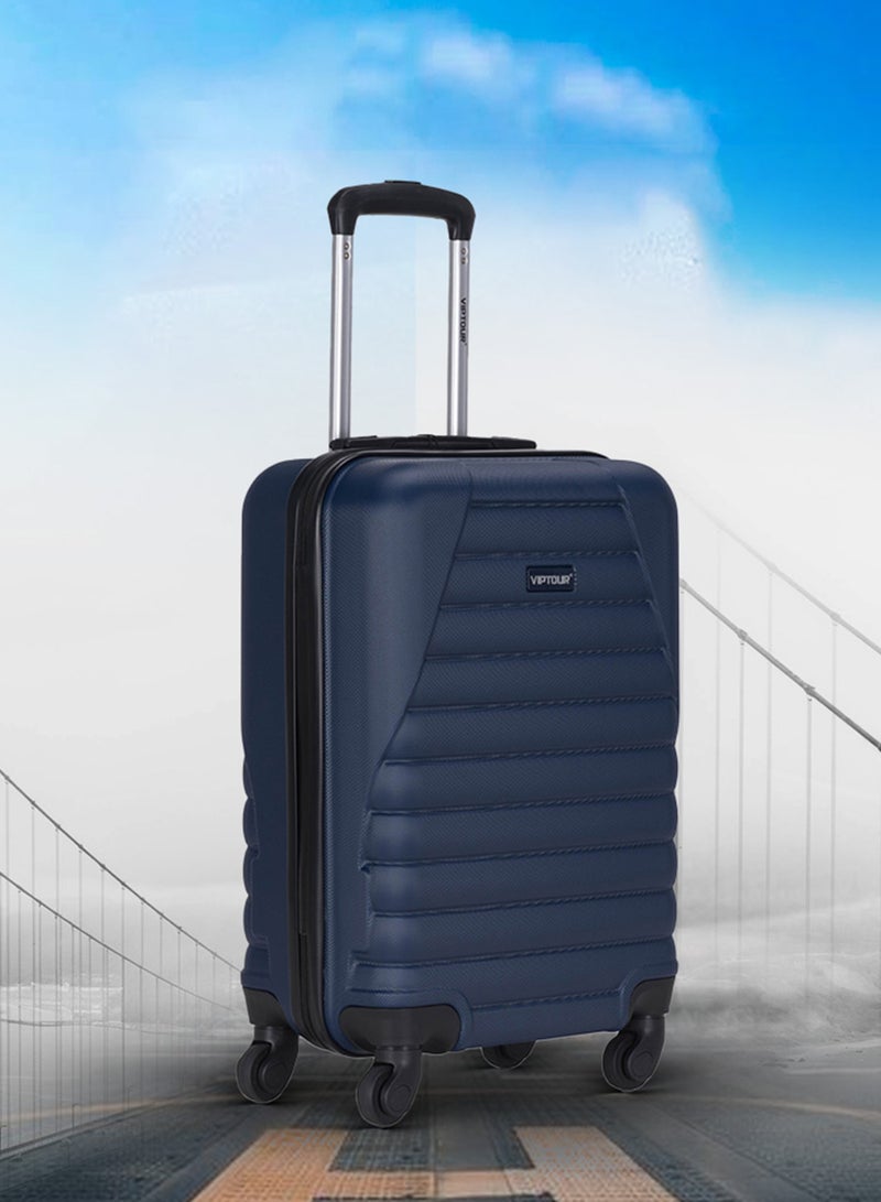 3-Piece ABS Hardside Trolley Luggage Set Spinner Wheels with Number Lock 20/24/28 Inches  Dark Blue