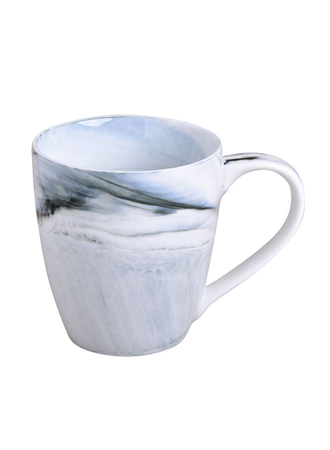 Ceramic Marble Drum Cup Grey/White