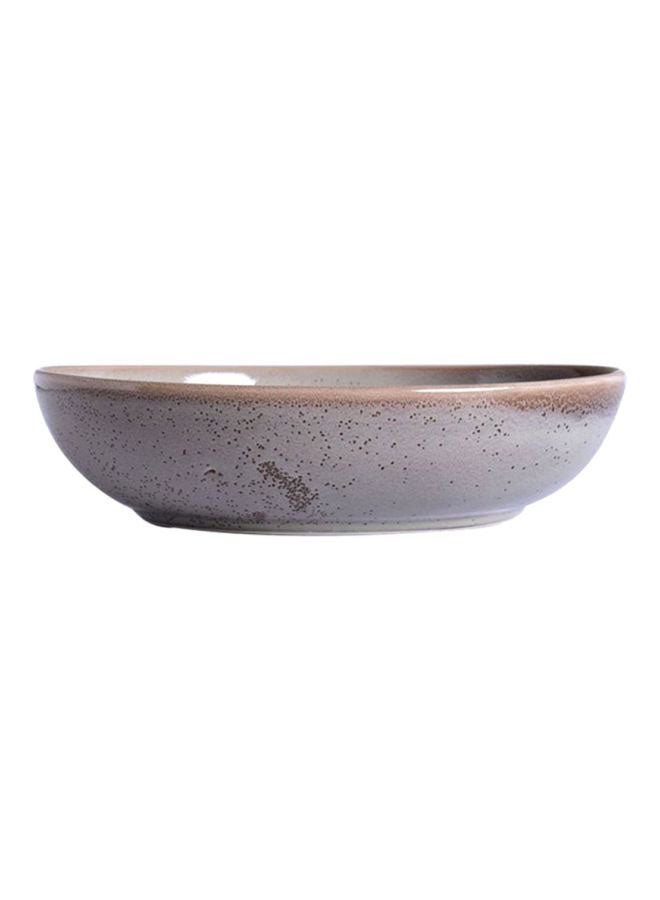 Kiln Ceramic Elliptical Plate Grey 8.2inch
