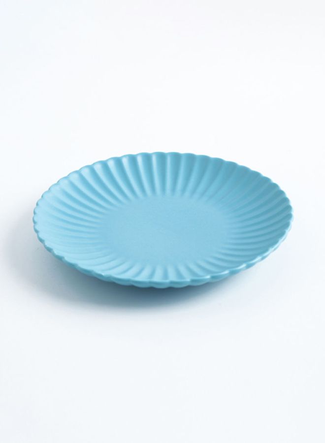 Chrysanthemum Ceramic Round Plate Blue 10inch