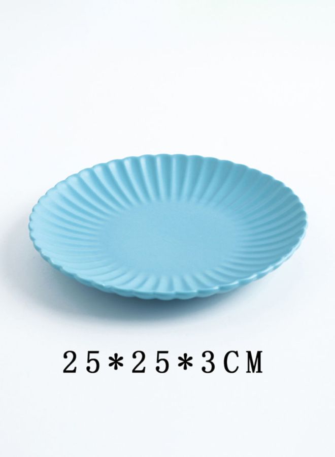 Chrysanthemum Ceramic Round Plate Blue 10inch