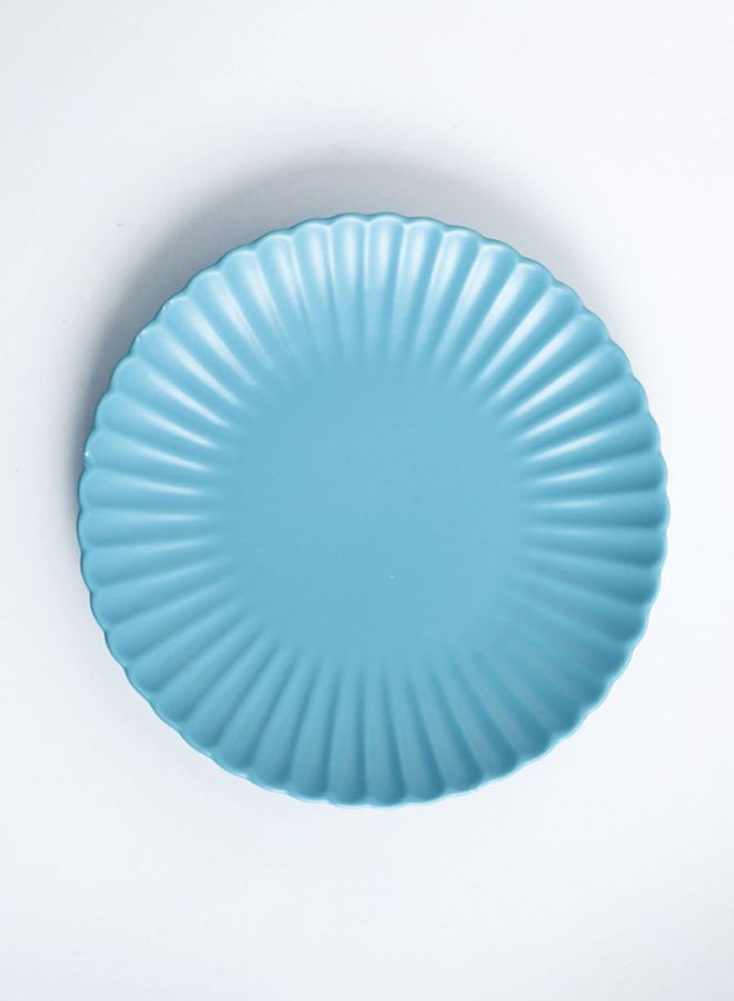 Chrysanthemum Ceramic Round Plate Blue 10inch