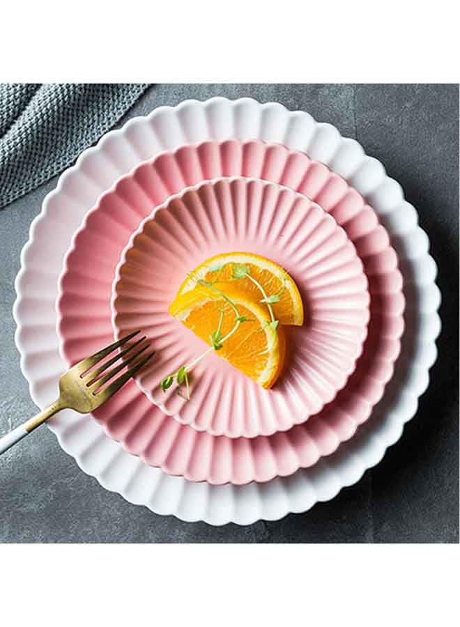 Chrysanthemum Round Flat Plate Pink 20x20x3cm