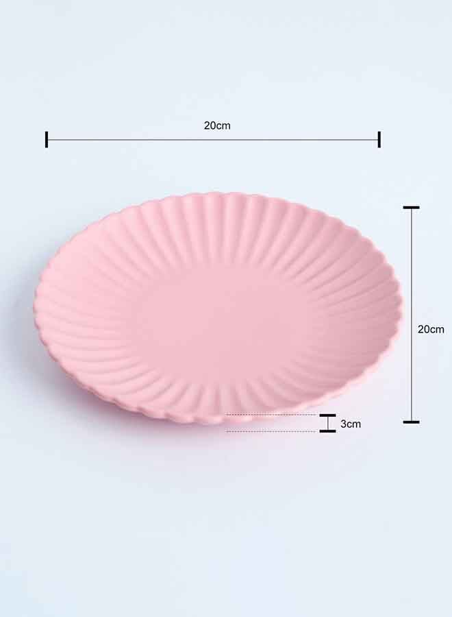 Chrysanthemum Round Flat Plate Pink 20x20x3cm