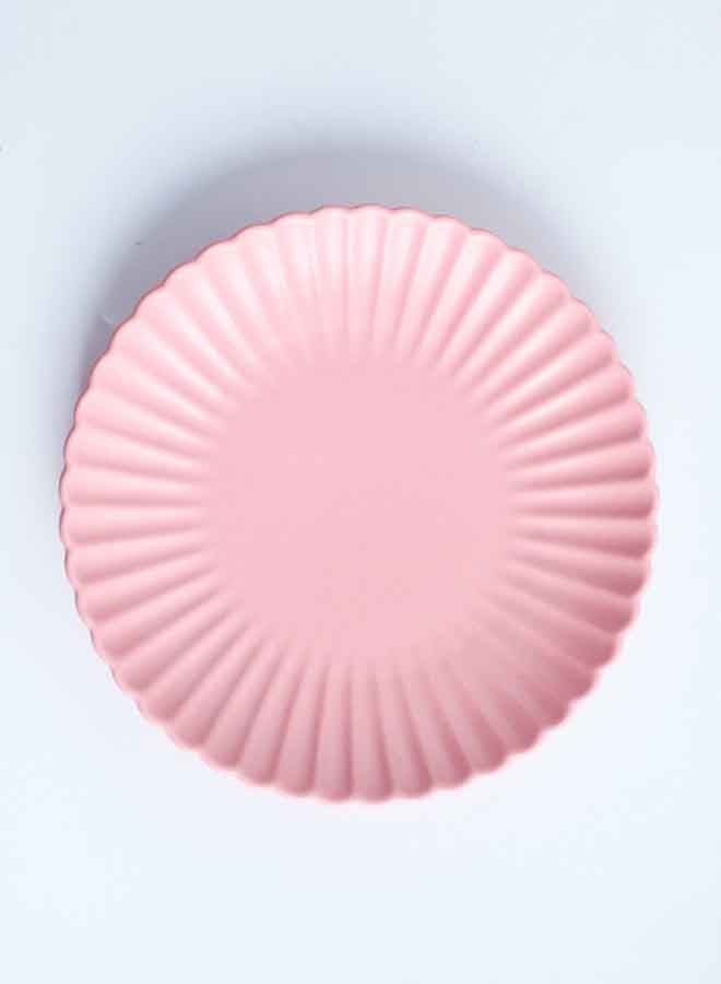 Chrysanthemum Round Flat Plate Pink 20x20x3cm