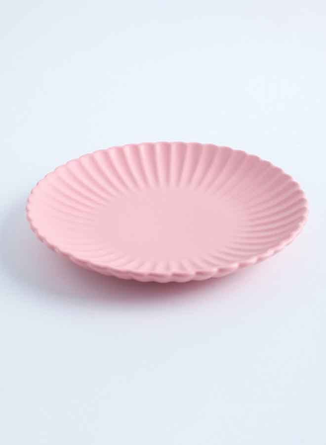 Chrysanthemum Round Flat Plate Pink 20x20x3cm