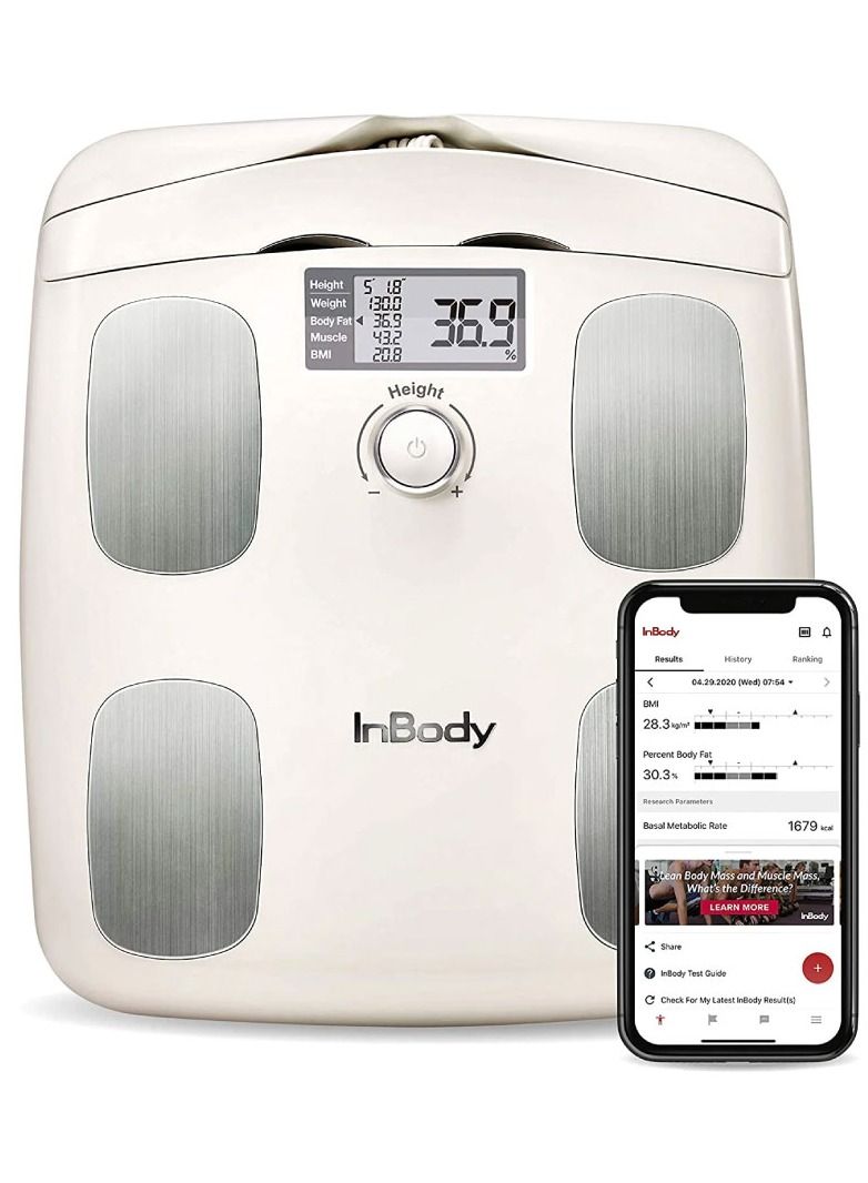 InBody Dial H20N Body Composition Analyzer Ivory - Advanced Smart Scale for Accurate Body Composition Analysis and Health Tracking - Syncs with Mobile Devices