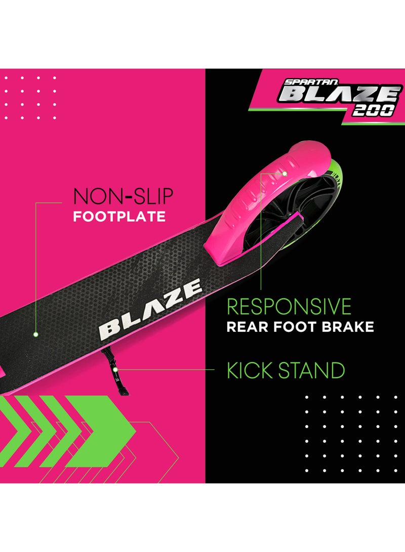 SPARTAN Blaze 2 Wheel Kick Scooter Pink 200mm