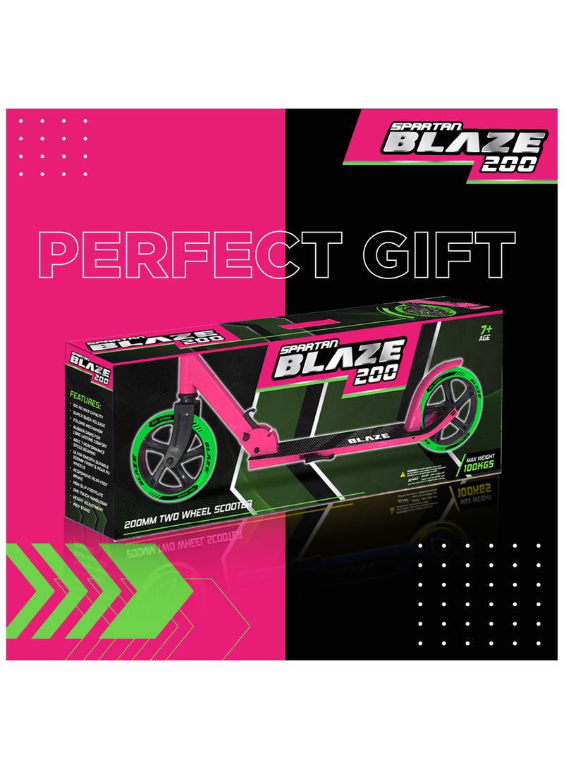 SPARTAN Blaze 2 Wheel Kick Scooter Pink 200mm