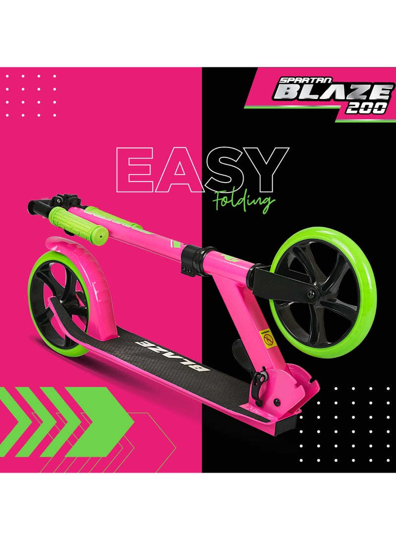 SPARTAN Blaze 2 Wheel Kick Scooter Pink 200mm