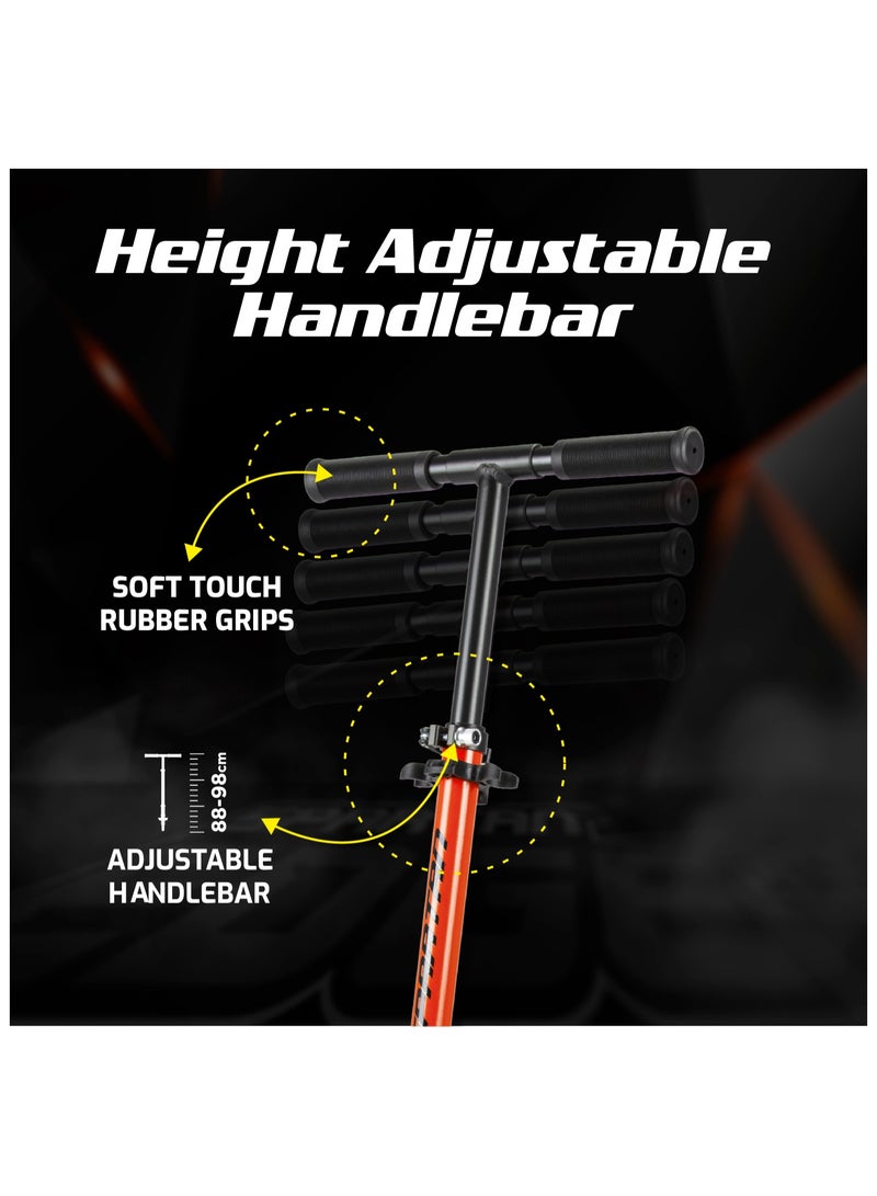 Edge Folding 2 Wheel Kick Scooters 200mm | Adjustable Handlebar | Easy Folding Mechanism | PU Wheels 200mm | Grey