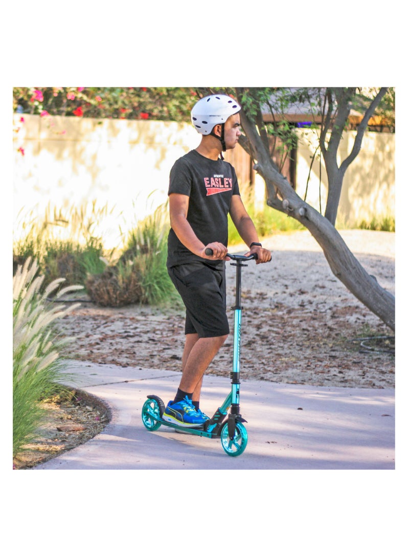 Extreme Folding 2 Wheel-Kick Scooter For Ages 5+  | Adjustable Handlebars | ABEC-7 Bearings | PU Wheels |  Front Suspension | Alloy Light weight Kids Scooter : Mint Blue