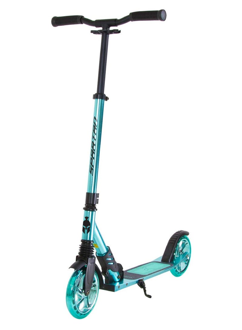 Extreme Folding 2 Wheel-Kick Scooter For Ages 5+  | Adjustable Handlebars | ABEC-7 Bearings | PU Wheels |  Front Suspension | Alloy Light weight Kids Scooter : Mint Blue