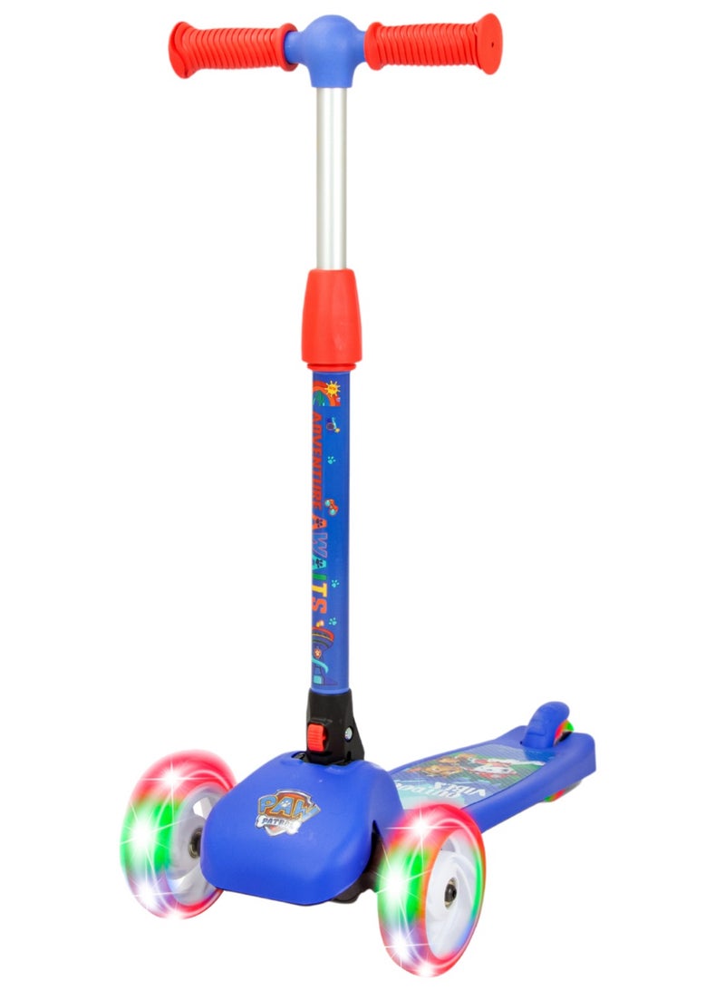 SPARTAN Paw Patrol Boys 3-Wheel Light Up Scooter for Kids, LED Lighted Wheels, Adjustable Durable Handlebars Advanced