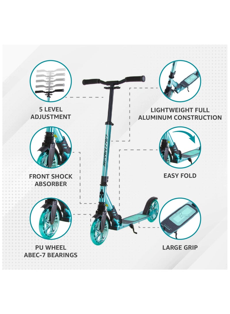 Extreme Folding 2 Wheel-Kick Scooter For Ages 5+  | Adjustable Handlebars | ABEC-7 Bearings | PU Wheels |  Front Suspension | Alloy Light weight Kids Scooter : Orange