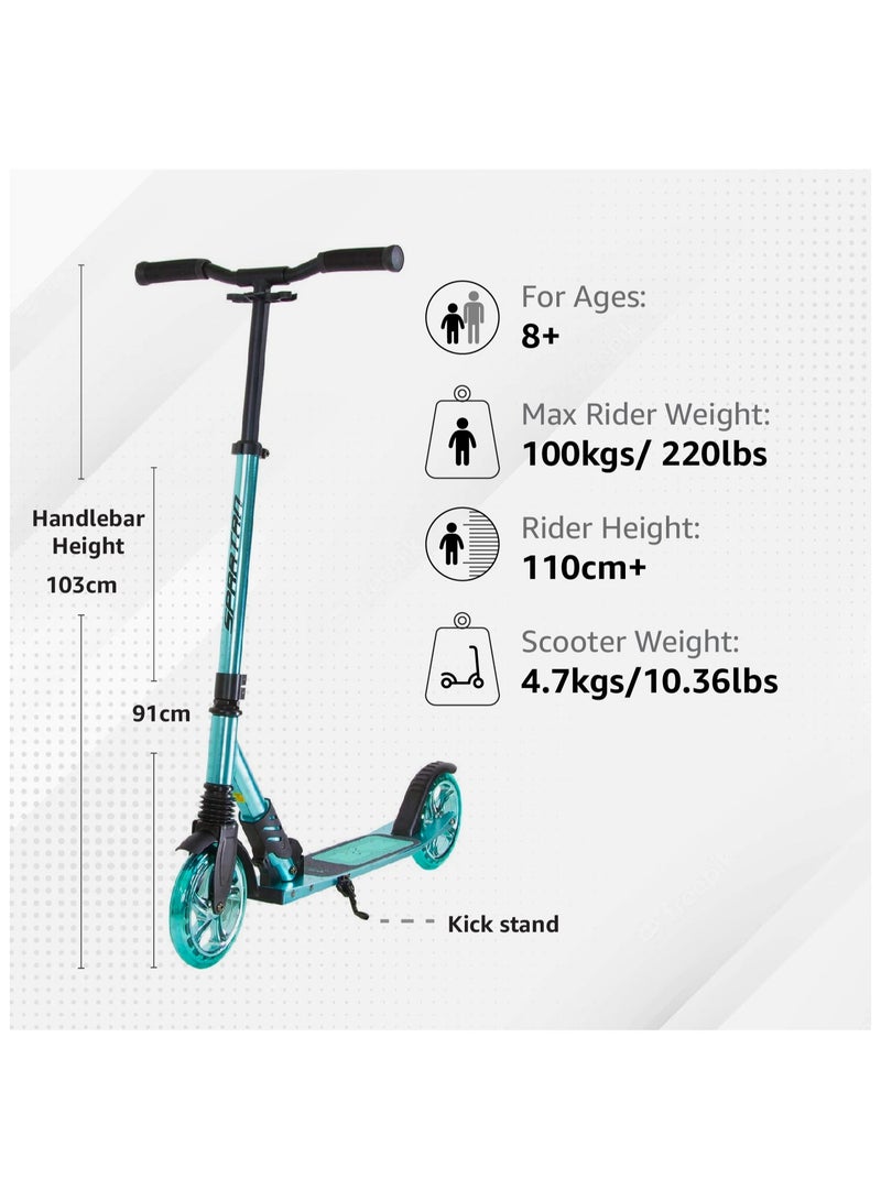 Extreme Folding 2 Wheel-Kick Scooter For Ages 5+  | Adjustable Handlebars | ABEC-7 Bearings | PU Wheels |  Front Suspension | Alloy Light weight Kids Scooter : Orange