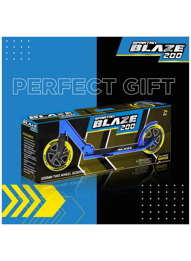 SPARTAN Blaze 2 Wheel Kick Scooter Blue 200mm