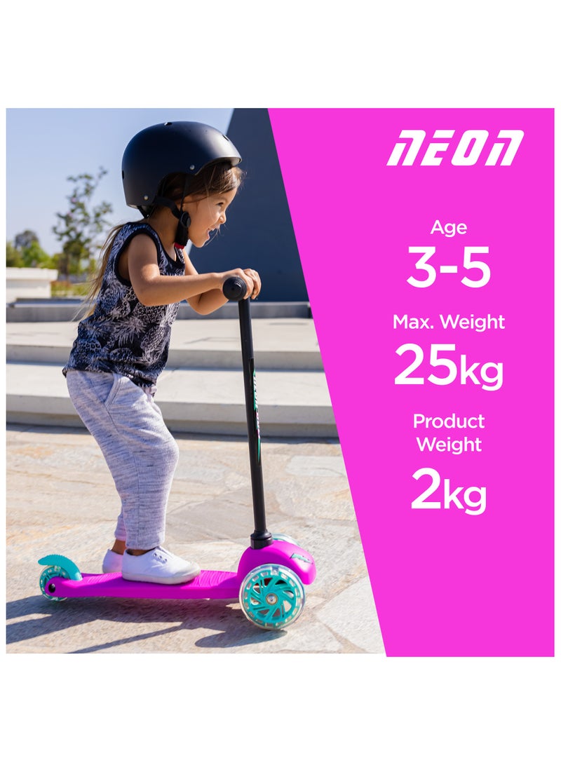 Neon Bolt is The Perfect 3 Wheels Scooter for First-time Riders, Decked Out with ‘Lean-to-Steer’ Technology and Light-up Wheels (Pink)