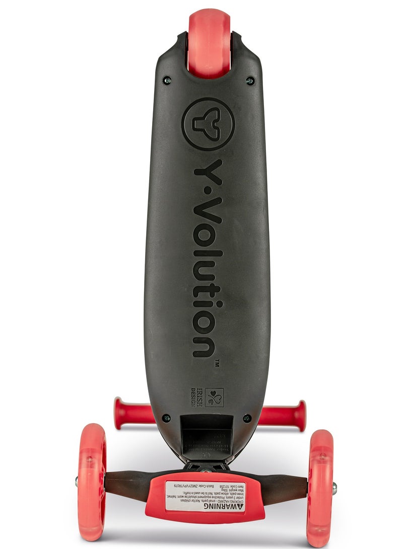 Yvolution Y Glider Kiwi Scooter for Kids Ages 3-8, 3 Wheel Scooter with LED Wheels