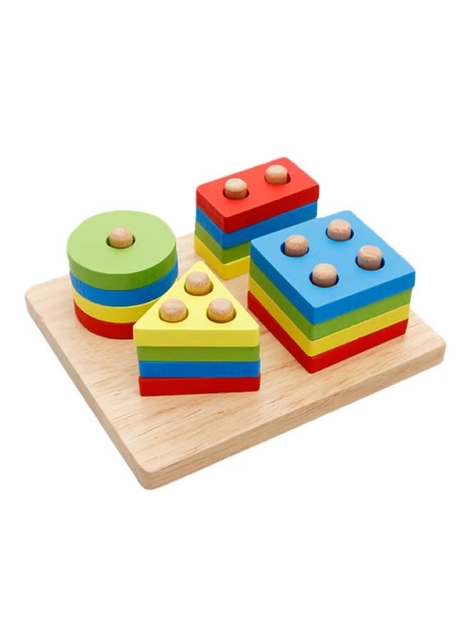 17 Pieces Geometry Shape Match Toys Cm Detachable And Removable Blocks For Upto 12 Months Age Group Kids 12x12x10cm