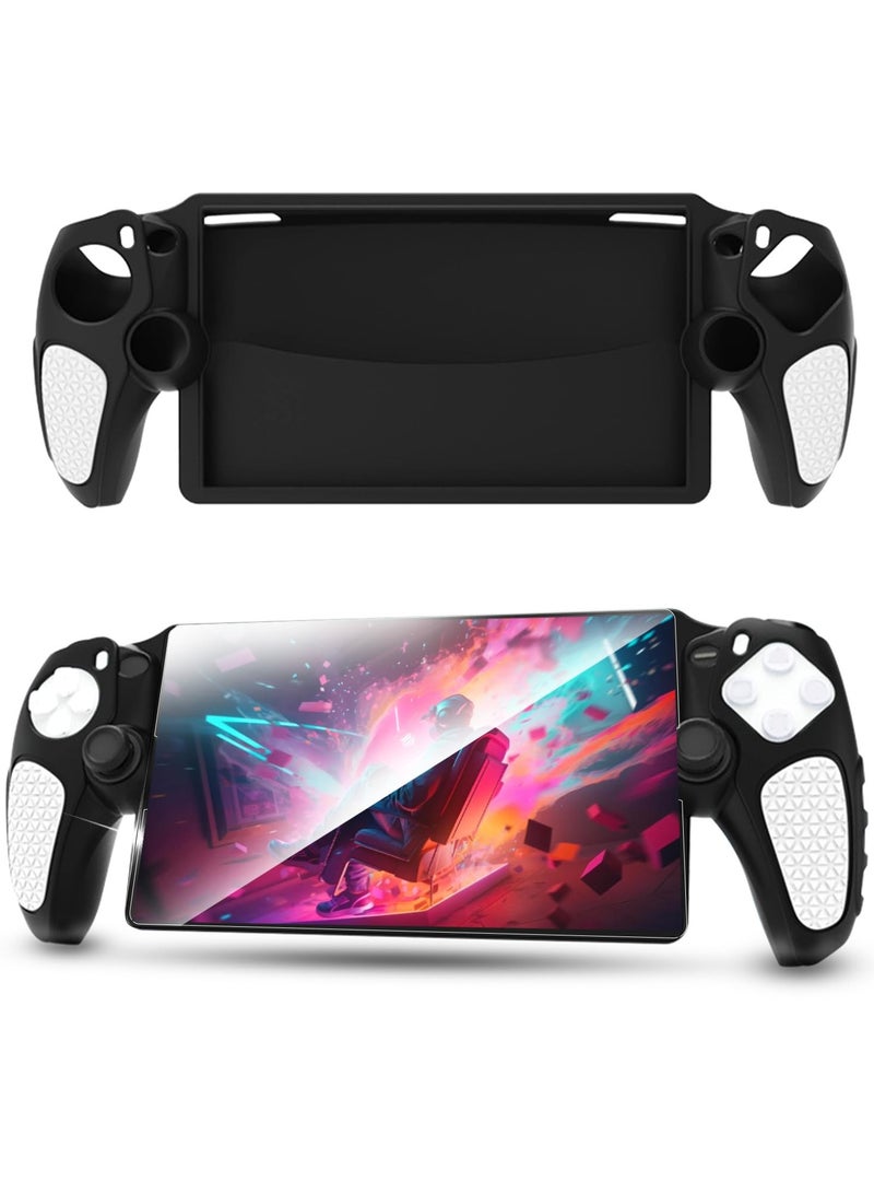 For Playstation Portal Case, Silicone Case - Absorption Anti-Fingerprint Cover Case, for PS5 Portal Protective Case with Ergonomic Grip