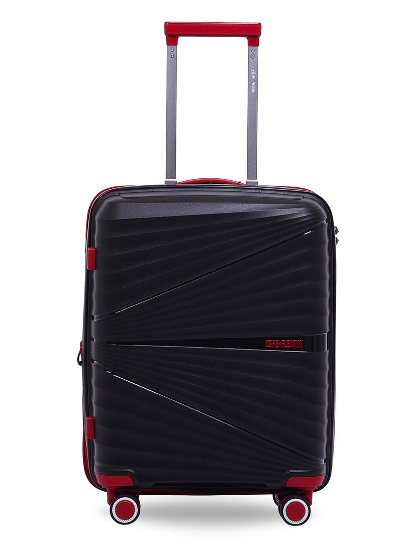 Reflection PP Luggage, Lightweight Hardshell, Expandable with 4 Spinner Wheels and TSA Lock (24-Inch, Black)