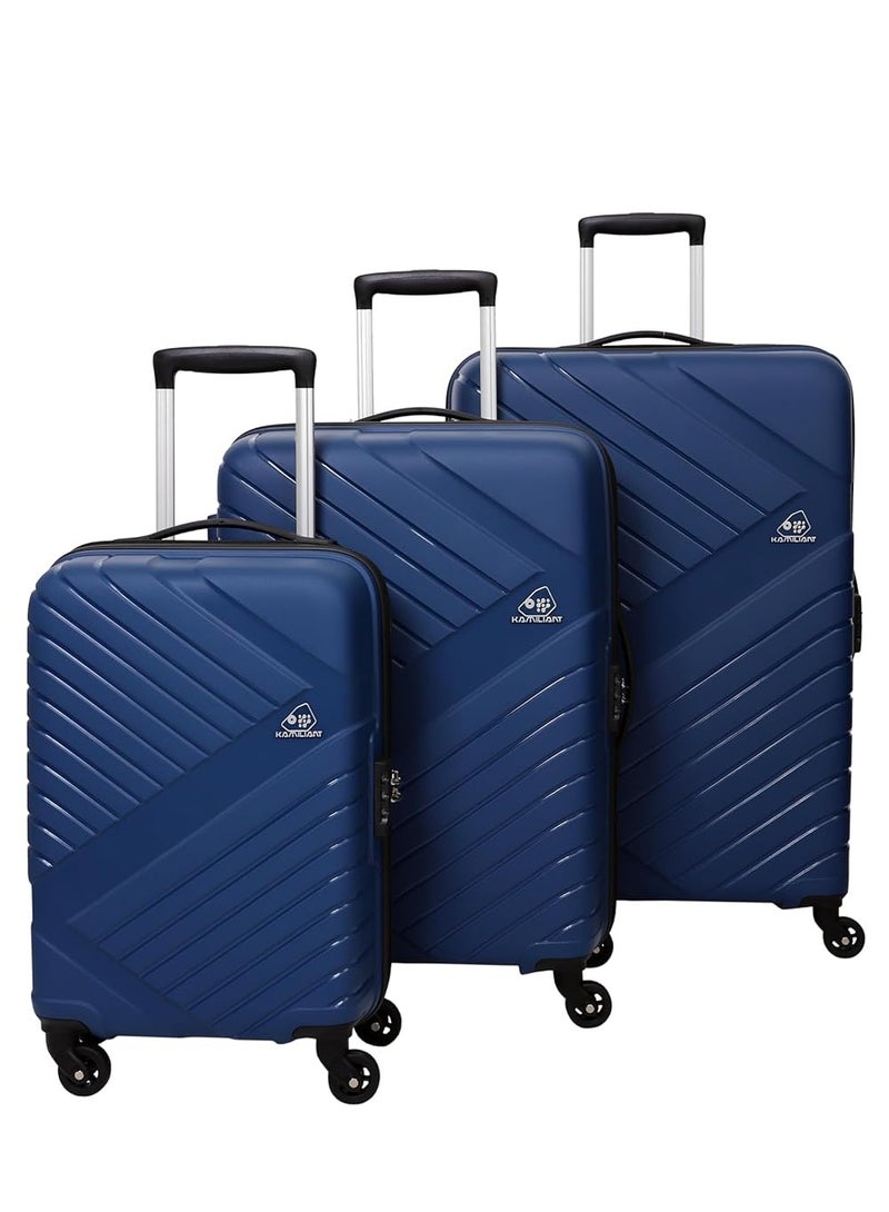 American Tourister kamiliant 3 Pieces Set 55 Cms, 68 Cms and 79 Cms small, medium and large set of hard sided four wheels trolley bags