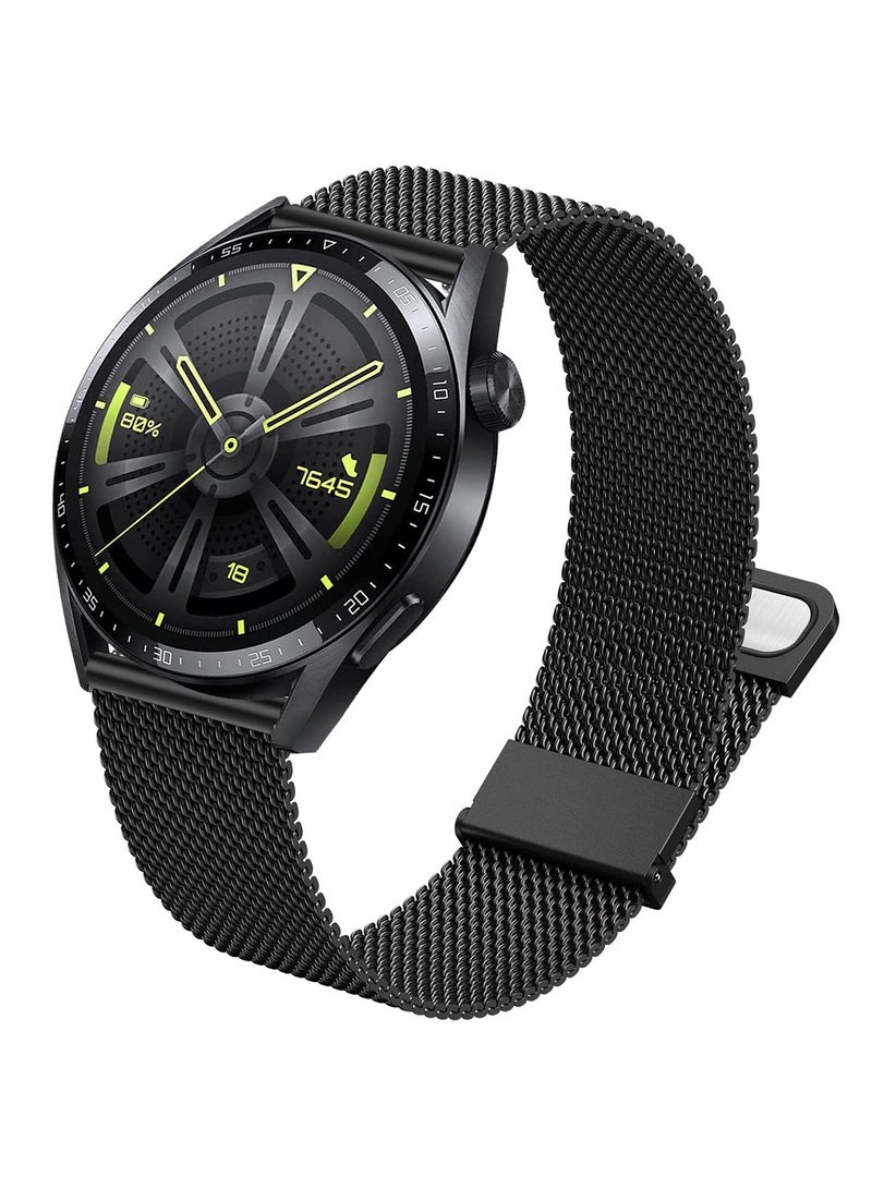 Metal Strap For Huawei Watch GT3 46mm, 22mm Metal Replacement Strap, Dual Magnetic Adjustable Strap for Huawei Watch GT3 46mm/GT2 46mm/GT Classic/Galaxy Watch 46mm/Galaxy Watch 3 45mm