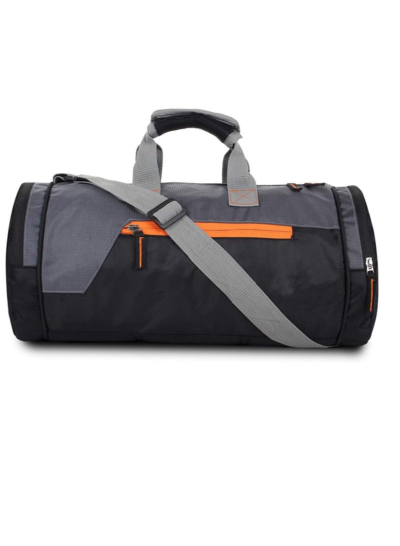 Unisex Water Resistant Polyester Lightweight Large Duffle Shoulder Sport Gym Bag for Training Outdoor Yoga Overnight Travelling Bag, Grey, Gym Bags