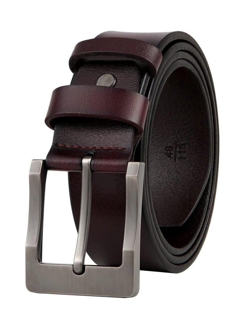 Men's Belt,Soft Genuine Leather Dress Belts 38mm,for Casual Jeans and (coffee)