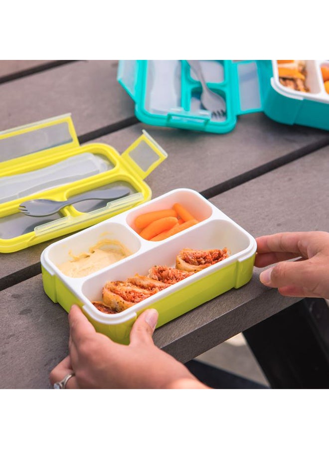 Small Sealed Lunchbox With Fork, Lime