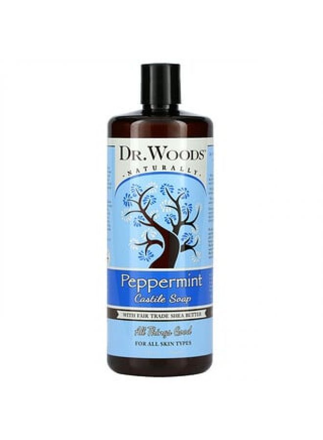 Dr. Woods Peppermint Castile Soap with Fair Trade Shea Butter 32 fl oz 946 ml