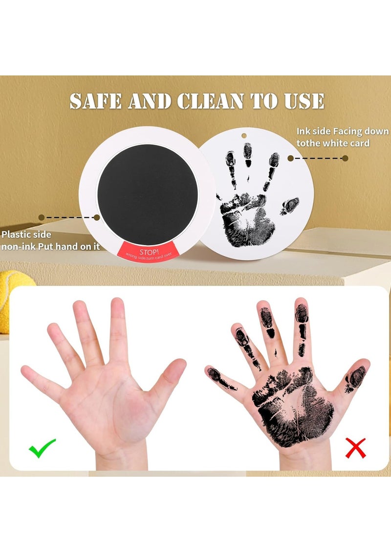 Inkless Hand and Footprint Kit - Ink Pad for Baby Hand and Footprints - 2Pcs Clean Touch Ink Pads with 6 Imprint Cards, Doesn’t Touch Skin, Inkless Print Kit Safe Non-Toxic for Newborn Baby, Family