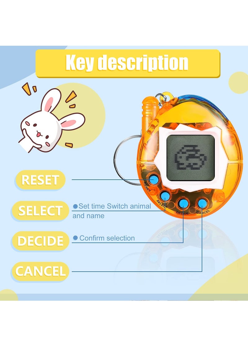 6 Pcs Virtual Pets Keychain Nostalgic Virtual Electronic Digital Pets Keychain Game Keyring Retro Handheld Game Machine Electronic Toys with 1 Piece Screwdriver 4.13 x 1.97 Inch 168 Pets