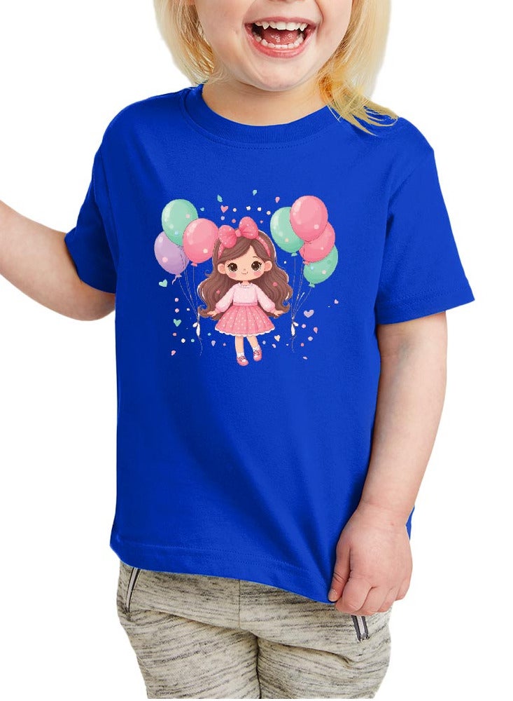 Pack of 5 Stylish Girl's T-Shirt Combo Pack - Short Sleeve Printed Combo T-Shirt for Girl - Girls Round Neck T-Shirt Combo Pack - Kids Combo Tshirt