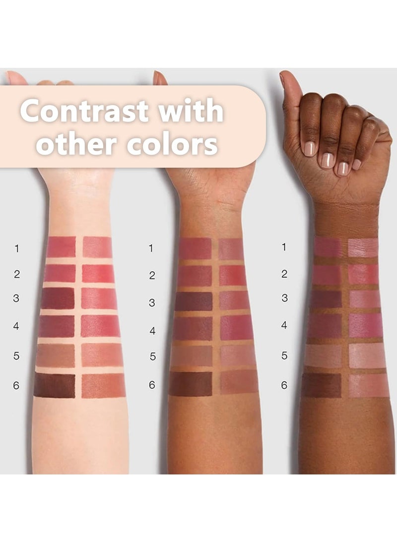 3 Colors Nude Lip Liner and Lipstick Kit, Double Ended, 2 in 1 Chestnut Brown Dark Lipliner and Light Lipstick, Matte Cream Lip Pencil, Waterproof 24 Hour Makeup for Full Lips Look, #04 #05 #06