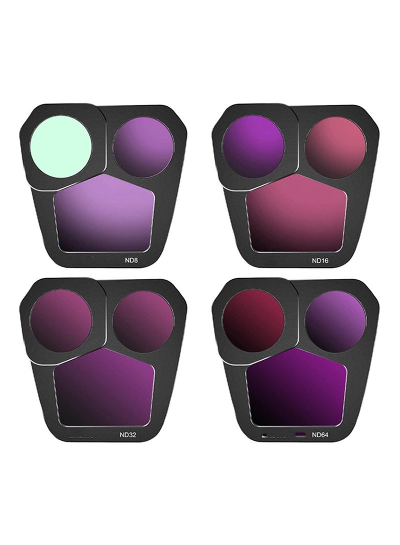 SYOSI ND Filter Set Compatible with DJI Mavic 3 Pro, 4 Pcs Polarizing Neutral Density Filters ND8, ND16, ND32, ND64 Variable ND Filter with Ultra Slim Frame Multi Coated HD Optical Glass
