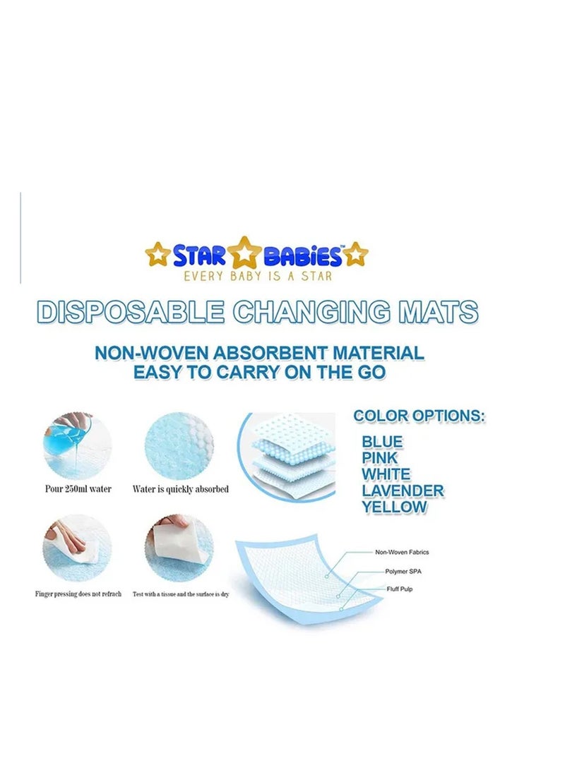 A to Z - Disposable Changing Mat size (45cm x 60cm) Large- Premium Quality for Baby Soft Ultra Absorbent Waterproof - Pack of 115 -Lavender