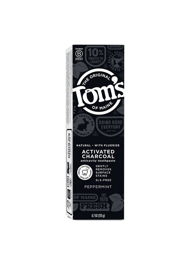 Activated Charcoal Toothpaste Peppermint Fluoride Free Tom'S Of Maine 4.7 Oz Pa