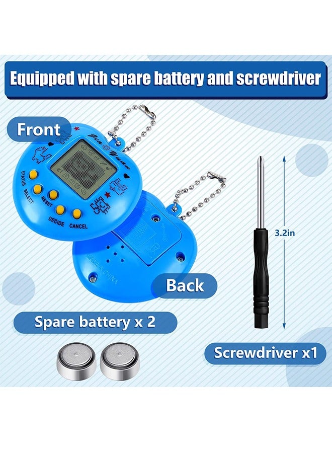 4 Pcs Virtual Pets Keychain, Virtual Electronic Digital Pets Keychain, Game Keyring, Retro Handheld Game, Machine Nostalgic 90s Toy for Boys Girls Party Favor